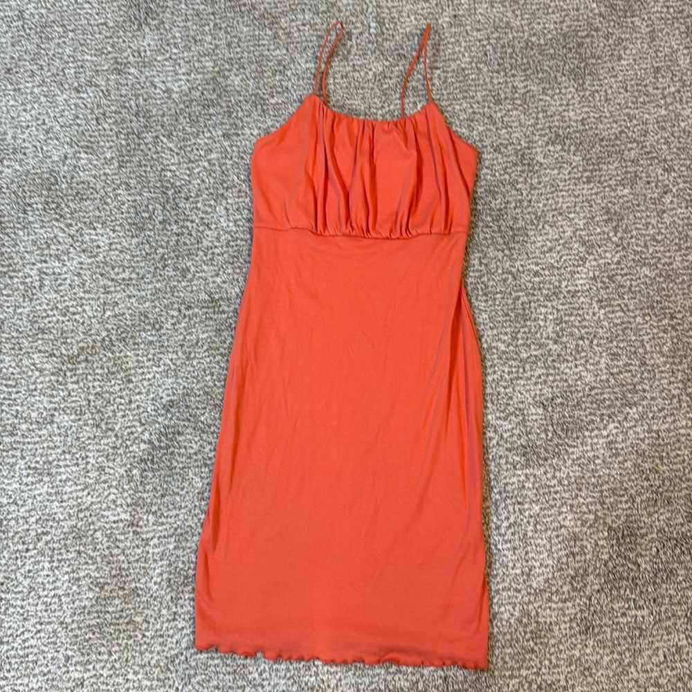 Orange skin tight dress